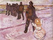 Edvard Munch Worker and Children oil painting reproduction